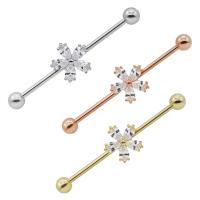 joia 14G Rose Gold de aço cirúrgica AB Crystal Gem perfurando industrial de 38mm