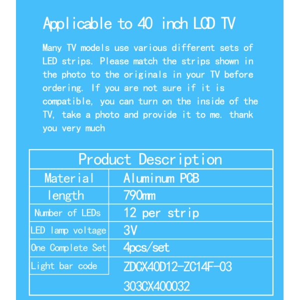 Для JL.D40C1235-06 180.W00-401803H TJ100K5000000 CX400DLEDM световой полосы