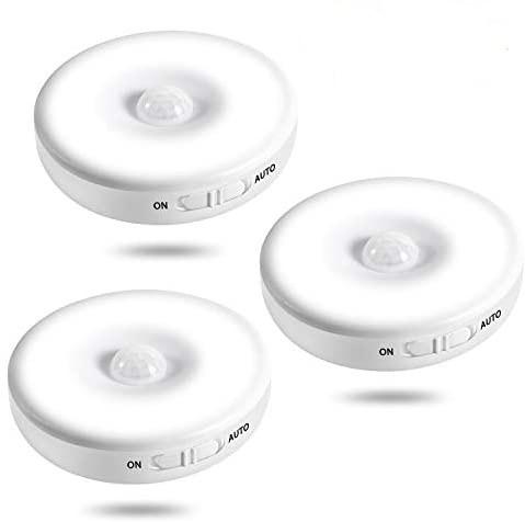 USB Rechargeable LED Motion Sensor Night Light, Stick-On Closet Dusk to Dawn Lights