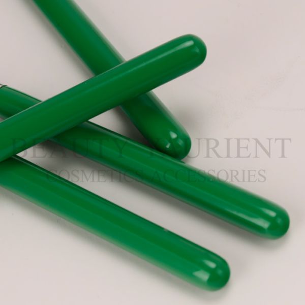 Green 4pcs Eyeshadow Makeup Brush Set 9.6cm Shinny Silver Ferrule