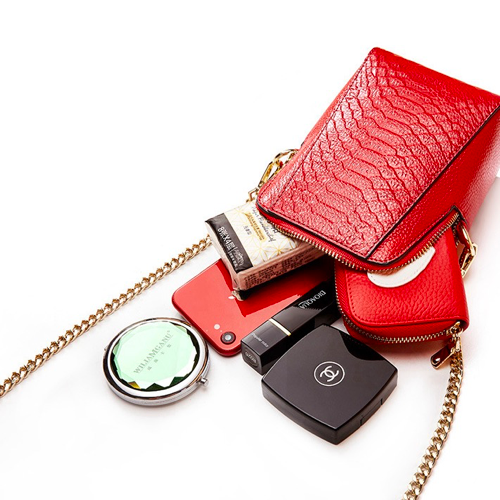 12cm 18cm PU Phone Bag BSCI Crocodile Embossed Leather