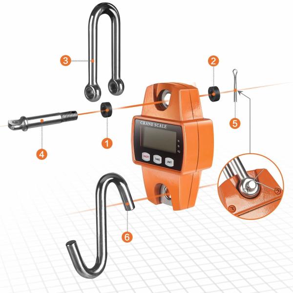 Balance numérique suspendu en acier inoxydable ABS 300 kg, mini-grue, écran LCD/LED, crochets pour ferme, chasse, pêche, extérieur, personnalisable OEM