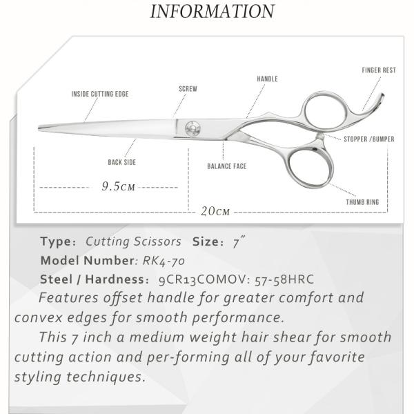 Standard Stainless Steel Hair Scissors , 7.0 Special Hair Thinning Scissors