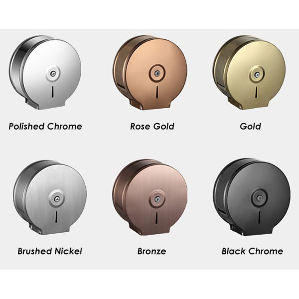 9 Inch Stainless Steel Toilet Paper Dispenser Wall Mounted Round Shape