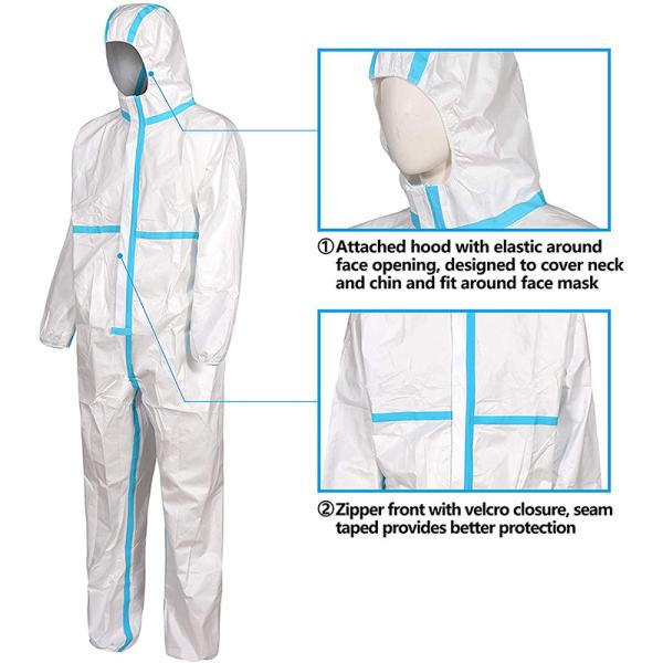 Roupa médica descartável do terno protetor do anti vírus do PPE COVID-19