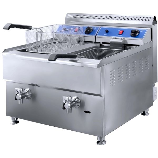 Commercial Fryer Double 18l Stainless Steel Deep Tank Gas Deep Fryers Potato Gas Chips Fryer