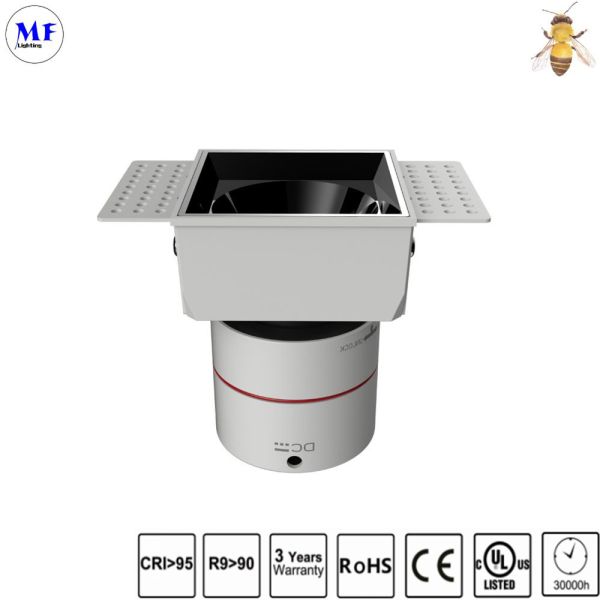 CE, CQC, ETL, RoHS, SAA Square Trim Aluminum Housing Recessed Downlight Interior Lighting LED Ceiling Down Light