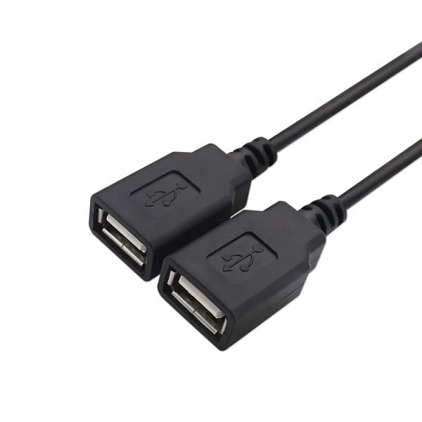 1m  2m 1 Male to 2 Female Y Shape USB Splitter Cable for Charging