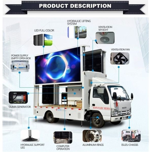 Мобильный рекламируя экран цвета подъема П6 дисплея тележки афиши СИД на открытом воздухе с этапом