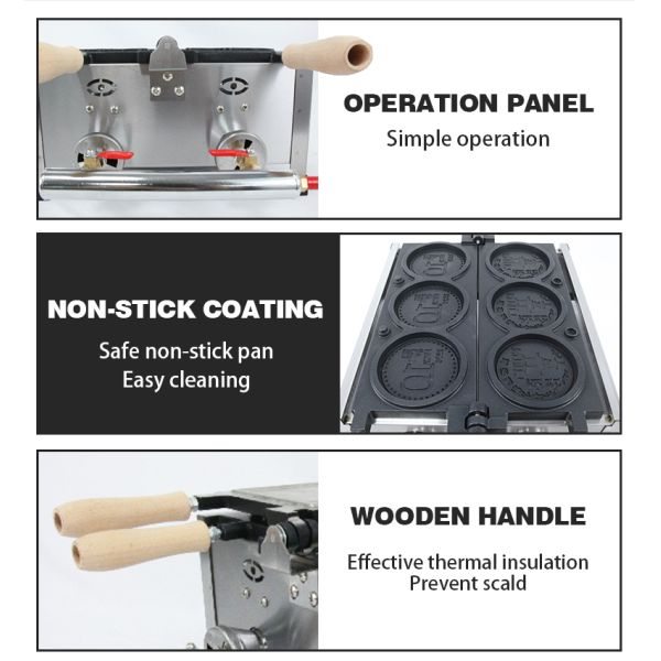 Магазин закусок Коммерческий гофрельщик Мини круглые гофрели Пекарня продуктов питания