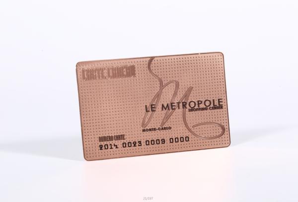 Plated Rose Gold Metal Membership Card With Custom Company Logo / Metal Business Cards