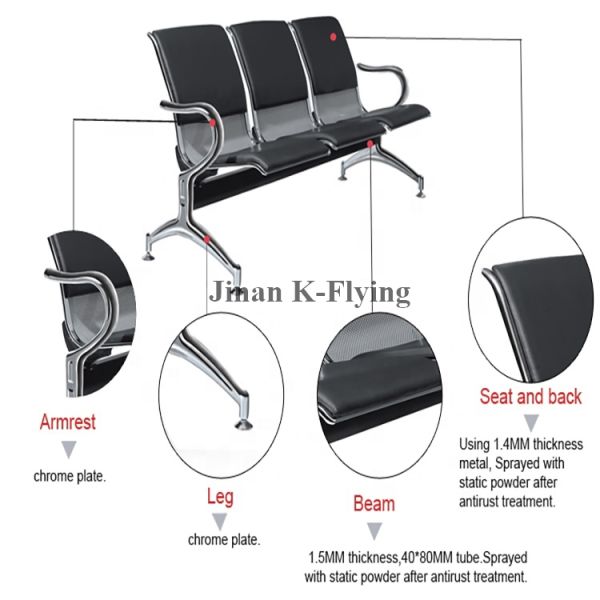 Инструменты и оборудования больницы PU алюминиевого сплава стабилизированные ждать стул