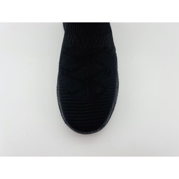 Comfort Non Slip Flat Shoes , Durable Black Leather High Top Shoes