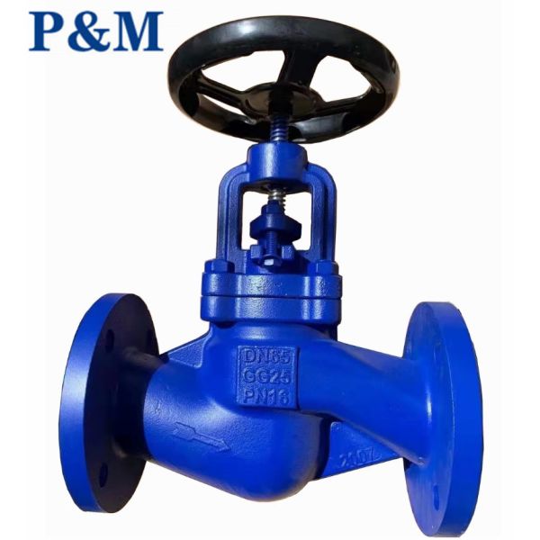DN50 PN16 GG25 flanged globe valve handwheel operation