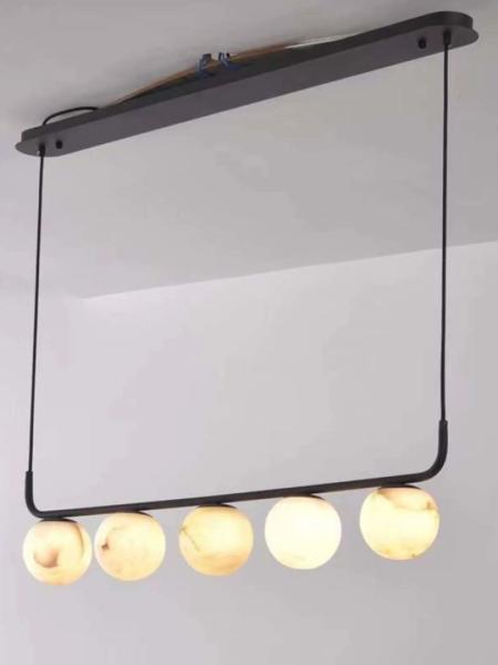 Wholesale Iron Modern Restaurant Pendant Lamp For Bedroom Bedside Dinning Room Luxury Alabaster Marble Ball Pendant Light