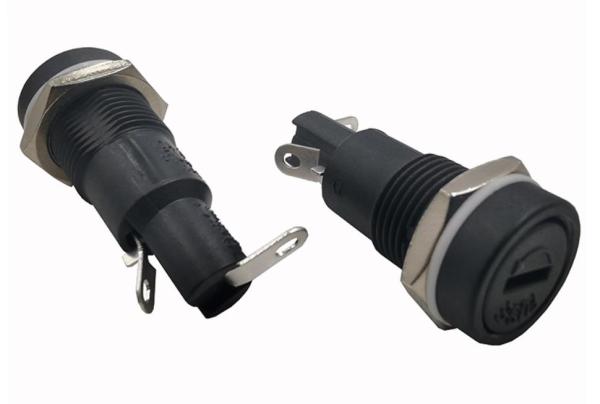 Electrical Glass Tube Fuse Holders Panel Mount Flame Retarded