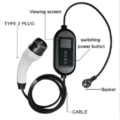 GBT Portable EV Charger 3.5KW 16A 110V-240V Black
