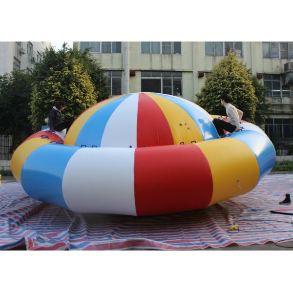 Large Rainbow Inflatable Water Spinner Satur Toys With Pump For Summer