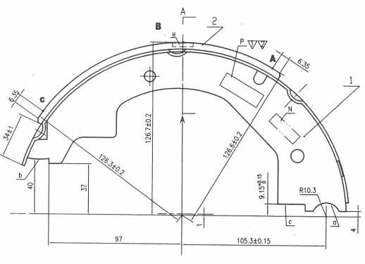 sapatas de freios elétricas Dexter do reboque de 4400lb 10 x 2,25 maxilas do freio de 10 polegadas