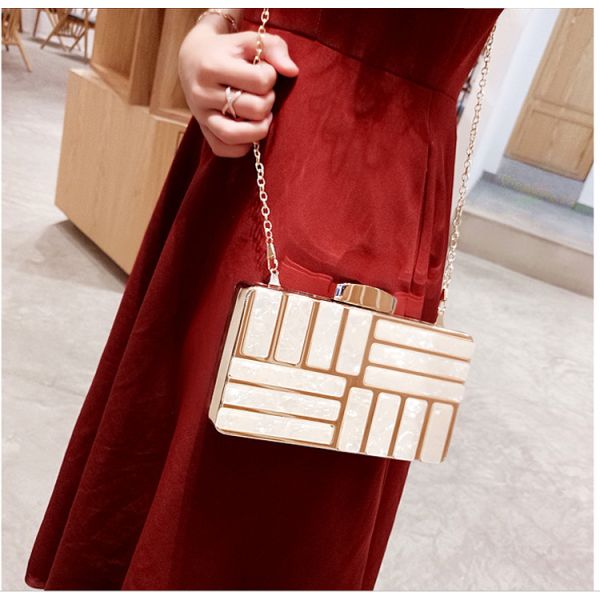 Marbling banquet bag European and American fashion dinner bag lady's handbag acrylic bag lady's clutch