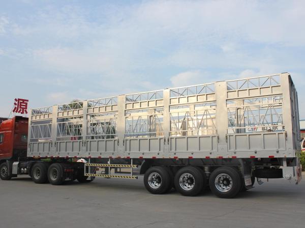 Transport Bulk Vegetables Fence Semi Trailer Air Suspension / Mechanical Suspension