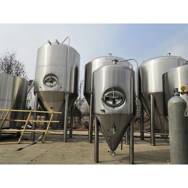 500L 1000L 2000L Stainless Steel Beer Tank , Conical Fermentation Tank