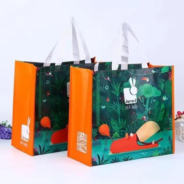 Custom Printed Recycle Reusable PP Laminated Non Woven Tote Shopping Bags