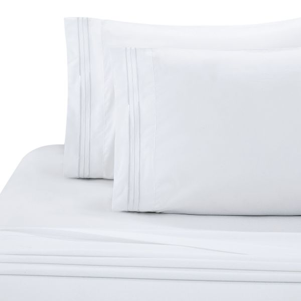 Поливолокно 300tc отель белый вышитый постельное белье одеяло накрытие подушка набор