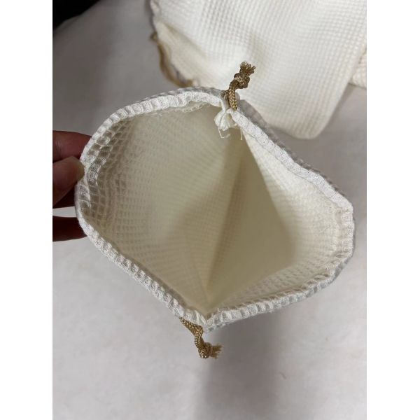 Product OEM/ODM Accepted Blank Waffle Weave Cosmetic Storage Bag for Skincare Needs