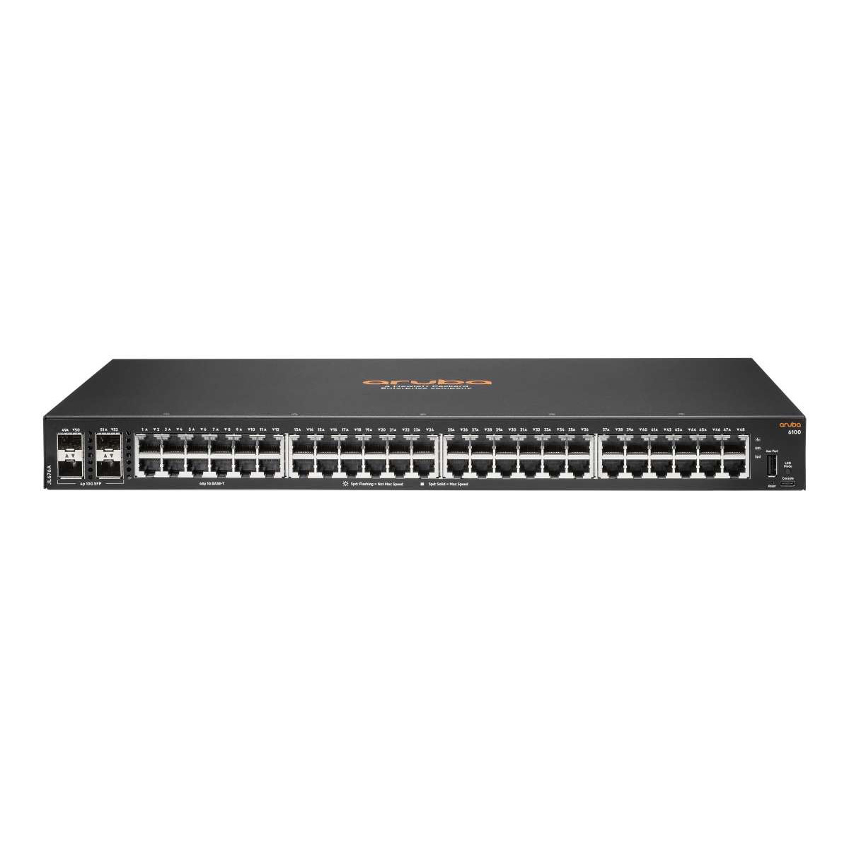 JL676A HPE Aruba Networking CX 6100 Switch Series HPE Aruba Networking CX 6100 48G 4SFP+ Switch