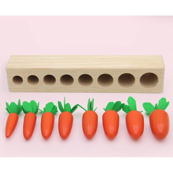 Baby Carrot Harvest Wooden Montessori Toys Matching Game
