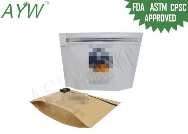 Stand Up Child Resistant Zip Lock Bags , Smell Proof Child Safe Packaging Bags For Packaging Tablet