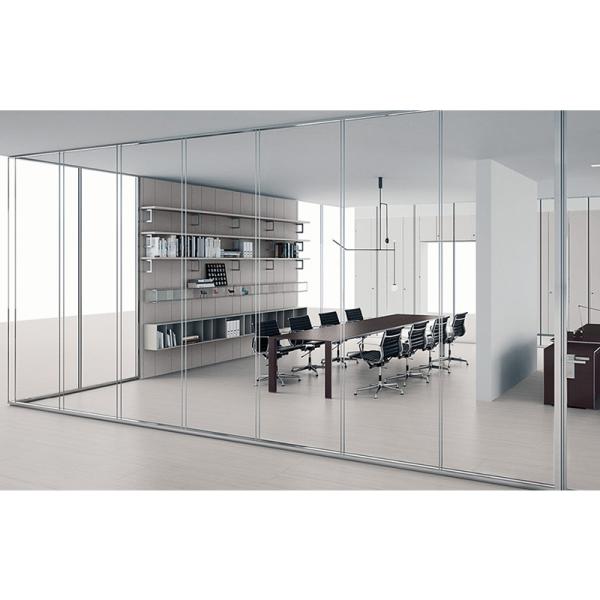 Salle de réunion / salle de réunion Partie en verre à cadre en aluminium insonorisée