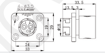 10A Solder Overmolded M19 Connector 3pin Blue Aluminum Alloy Shell Nylon PA66