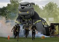 Túnel inflável do buldogue da barraca gigante feita sob encomenda da entrada do cão de Team Mascot Bulldog Tunnel Inflatable Bull do futebol