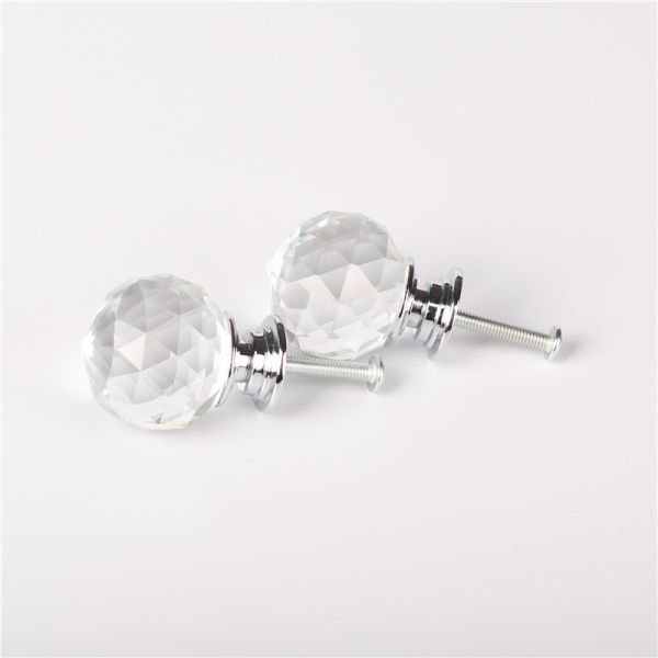 Hardware Accessories Zinc Alloy Wardrobe Knob Pull Kitchen Cabinet Drawer Sphere Ball 20mm Crystal Furniture Handle