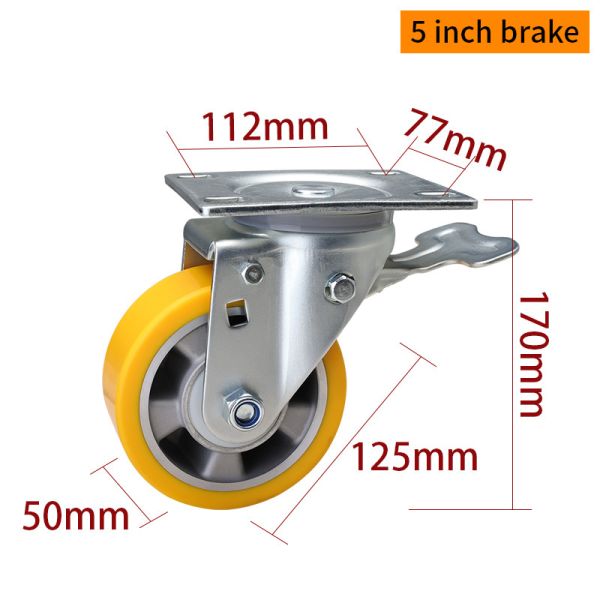5 Inch Swivel Caster Wheels Heavy Duty Castors 125mm  775-86A