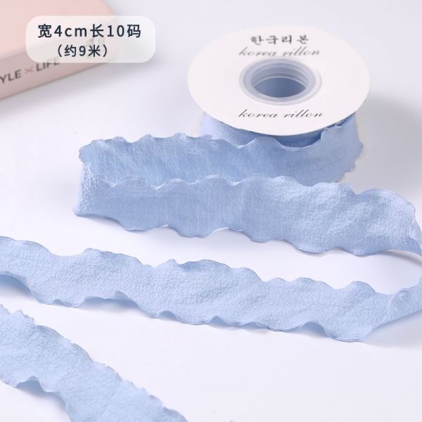 40мм Валентинская цветная юта лента льна морщины края юта решетки лента