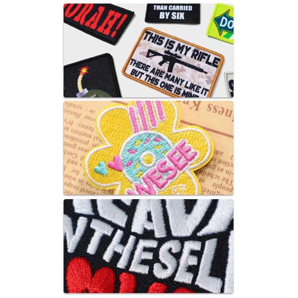 Motorcycle Embroidered Key Chain Rings Chenille Ironing Backing OEM