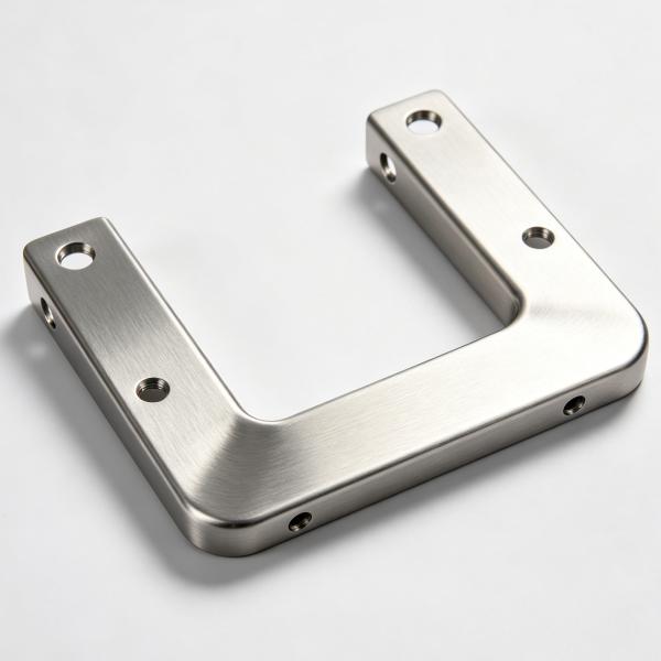 CNC Stamped SS 304 Shelf Bracket with Controlled Bend Radius and Precision Hole Pattern for Industrial Use