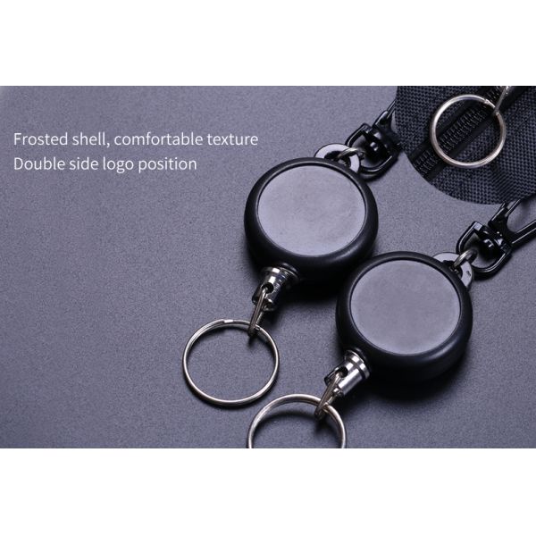 Deyi Badge Reel Heavy Duty Retractable Keychain With All Metal Carabiner Key Ring Fishing Cycling Hiking