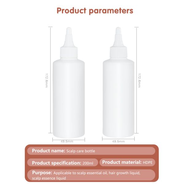 Cuidado del cabello que empaqueta la botella de empaquetado del líquido de la esencia del cuero cabelludo de 200ml PE