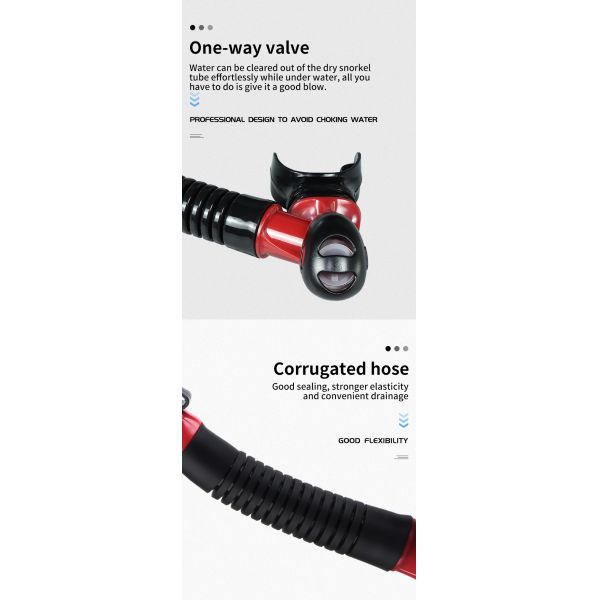 OEM Diving Swim Semi Dry Snorkel Tube For Beginners 47cm