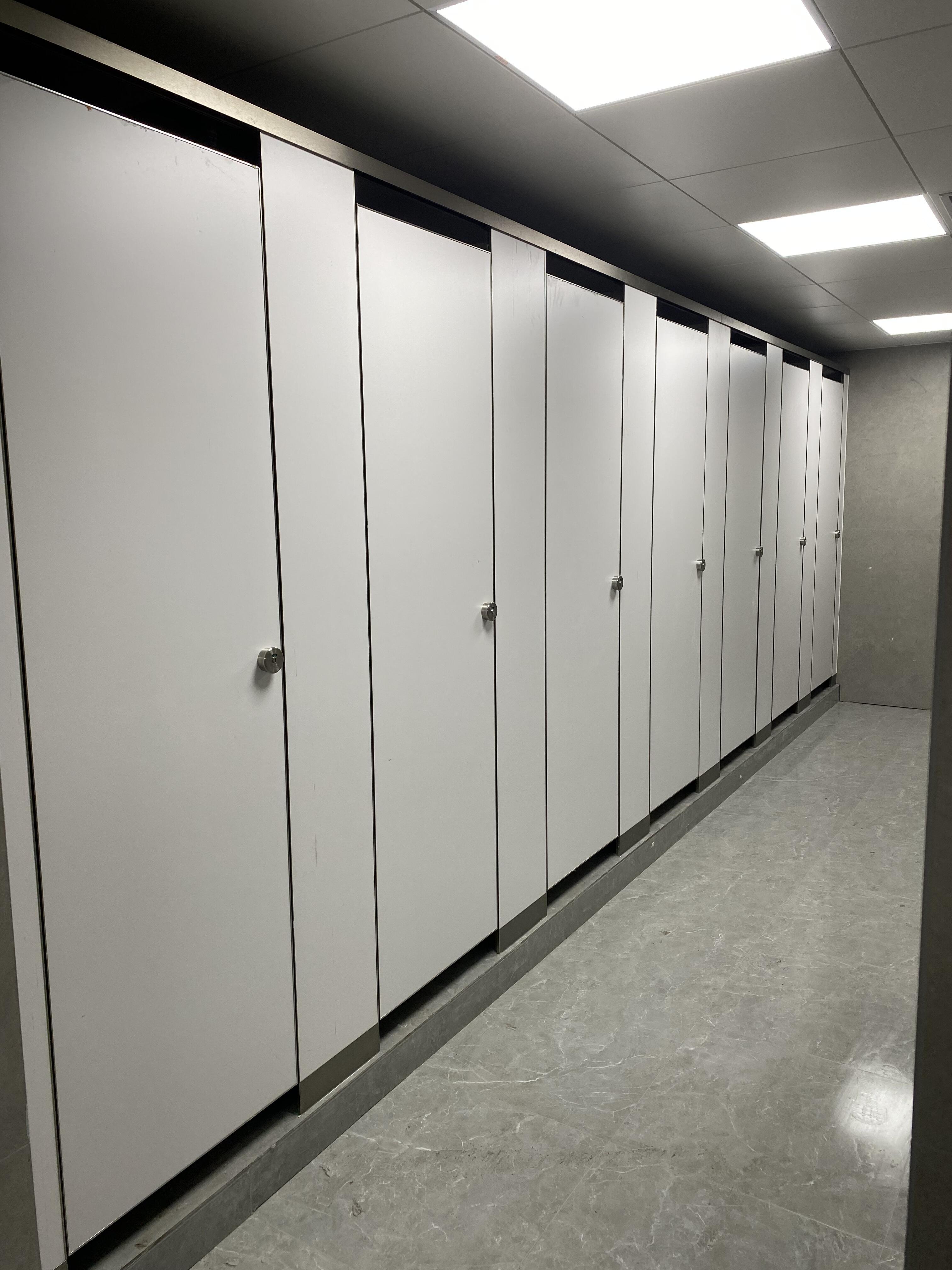 Anti‑Bacterial HPL Toilet Cubicles, Waterproof Compact Laminate Public Washroom Partition for Office, Hospital, School