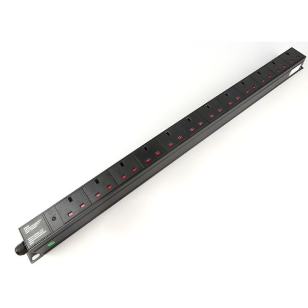 PDU шкафа пути 1U 12 с индикатором питания 250V, 13A Великобританией
