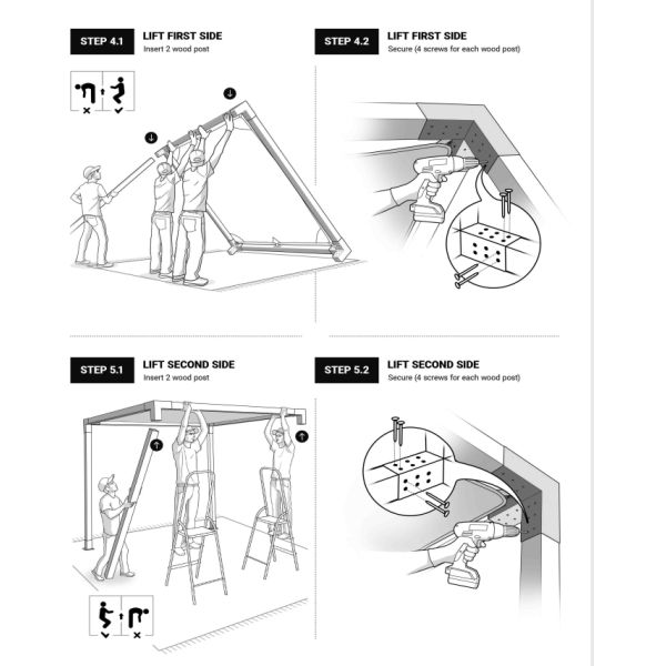 Металлический пергольный болт с подъемным брекетом