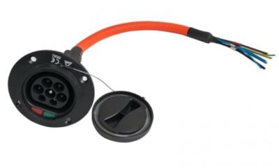 EV Charging Socket IEC 62196-2 32 Amp Inlet Socket With 0.5M Cable