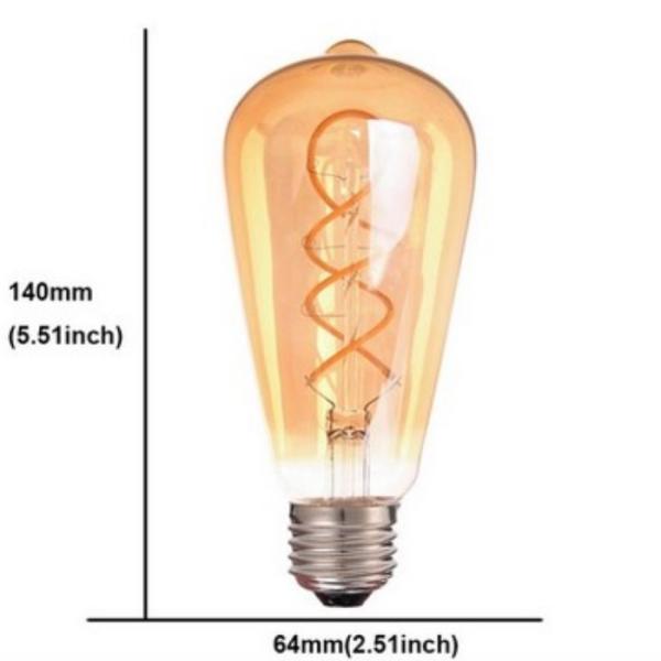 bulbo decorativo retro da lâmpada T185 G80 Ascher E26 do vintage espiral de 110v 220v