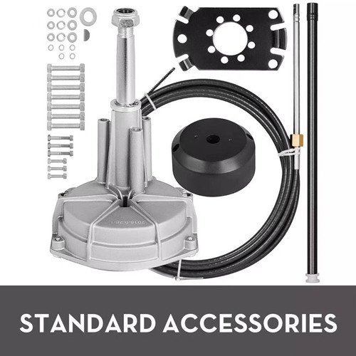 15Ft Waterborne Vehicles Outboard Steering System 3/4inch Tapered Shaft