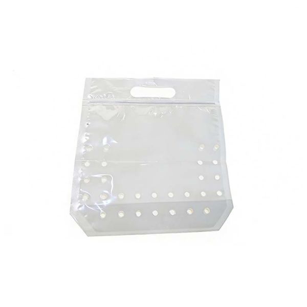 Customized Ventilated Plastic Bags Biodegradable Clear Vegetable Bags With Die Cut Handle